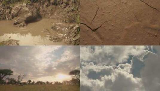 甘肃干旱缺水农业延时沙漠干燥水土流失高清在线视频素材下载