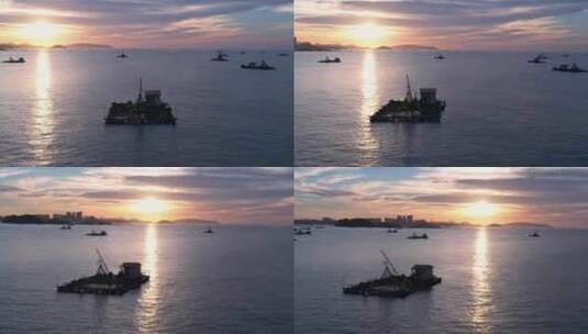 福建东山岛金銮湾海边日出航拍高清在线视频素材下载