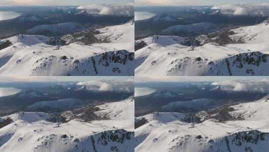 航拍雪山滑雪场高清在线视频素材下载