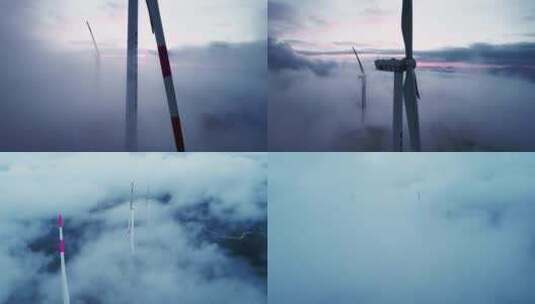 4k 航拍大风车发电场高清在线视频素材下载