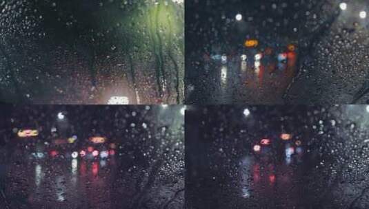 【原创】雨夜车窗光影高清在线视频素材下载