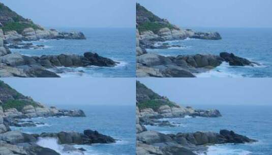 海边礁石浪花 海浪拍打岩石高清在线视频素材下载
