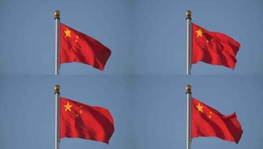 天安门广场五星红旗迎风飘扬高清在线视频素材下载