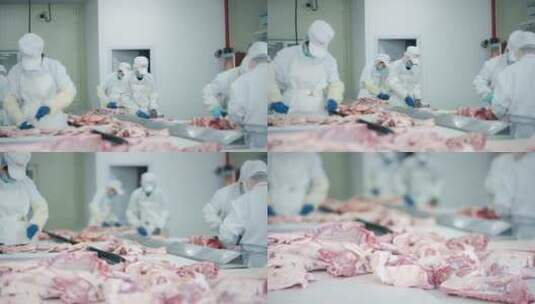 羊肉切割加工高清在线视频素材下载