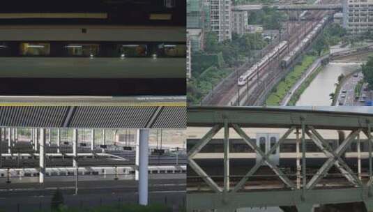 【合集】正在铁路上行驶的高铁高清在线视频素材下载