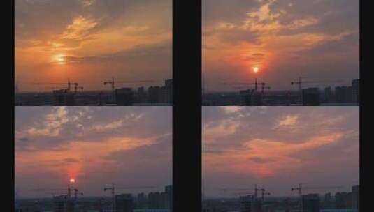 4K城市日落太阳延时摄影高清在线视频素材下载