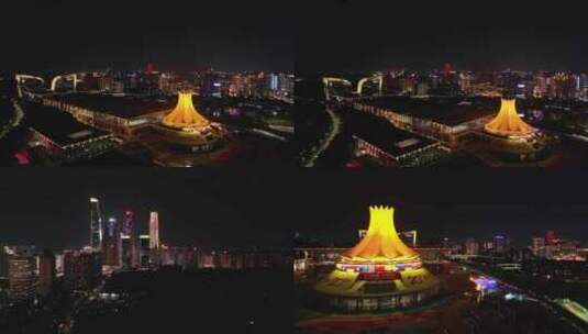第20届南宁东盟博览会夜景高清在线视频素材下载