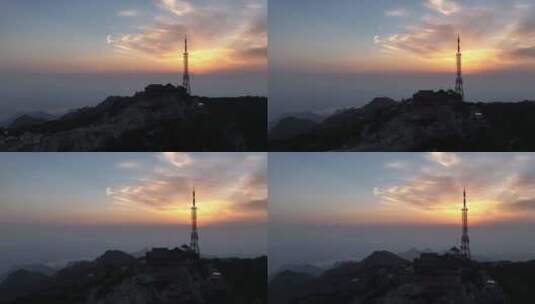 初秋的泰山，云海日出，晚霞夕照高清在线视频素材下载