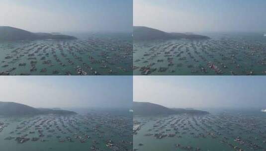 航拍大海港湾渔港高清在线视频素材下载