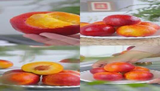 黄心油桃 油桃 黄肉油桃高清在线视频素材下载