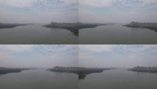 安徽蚌埠龙子湖全景大景航拍高清在线视频素材下载