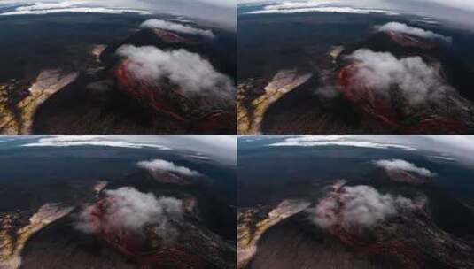 云在火山上空移动高清在线视频素材下载