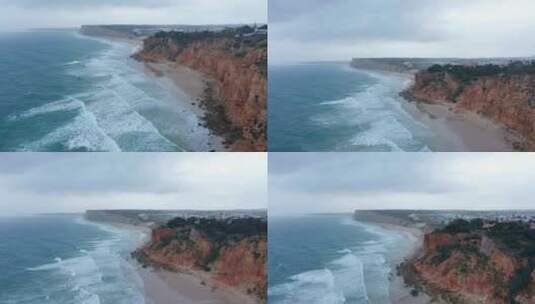 海岸，海洋，悬崖，天线高清在线视频素材下载