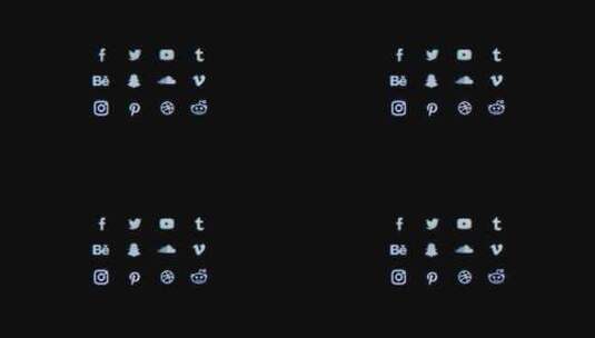 社交媒体图标高清在线视频素材下载