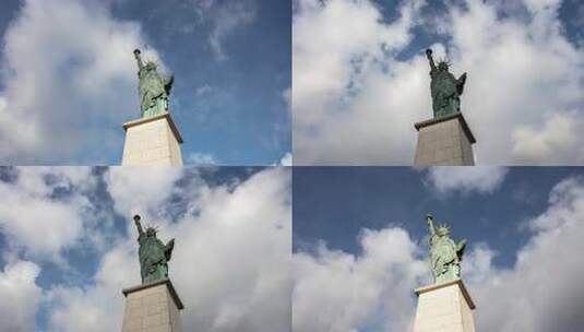 巴黎自由女神像4k延时Statue Liberty-10122高清在线视频素材下载