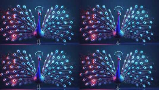 全息孔雀开屏高清在线视频素材下载