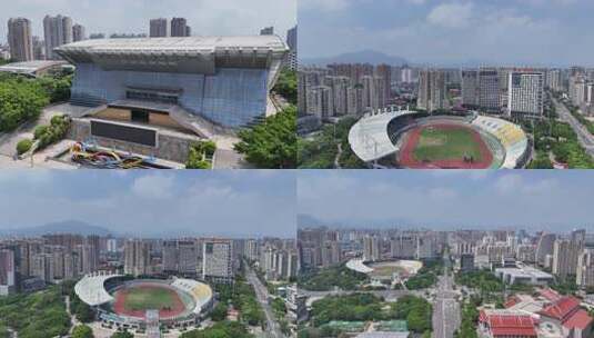 合集福建莆田体育中心体育场航拍高清在线视频素材下载