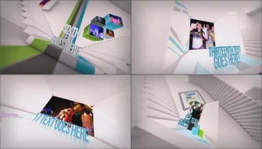 创意楼梯时尚简洁企业宣传AE模板高清AE视频素材下载
