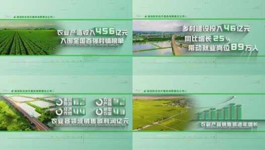 农业绿色数据科技数据分析展示AE模板高清AE视频素材下载