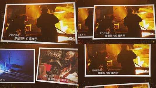 红色党政党建回顾多图文照片展示高清AE视频素材下载