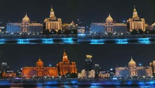 航拍上海国庆灯光高清在线视频素材下载