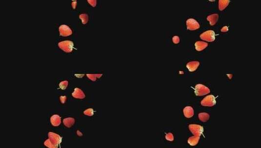 坠落的草莓高清在线视频素材下载