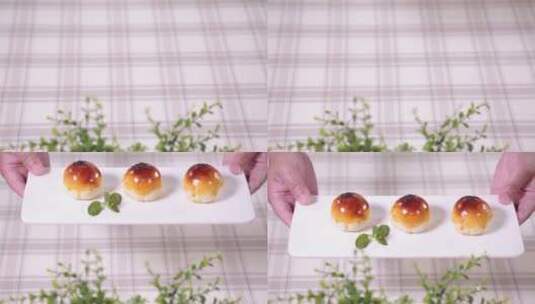 中式甜品蛋黄酥 (2)高清在线视频素材下载