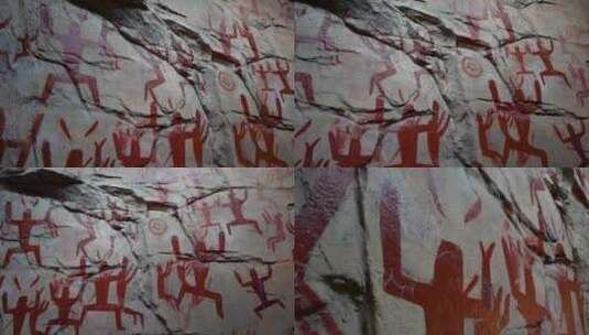 广西左江岩画壁画古代遗迹考古高清在线视频素材下载
