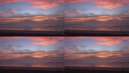 海滩黄昏景观高清在线视频素材下载