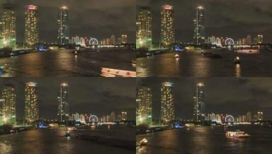 海滨城市夜景延时高清在线视频素材下载