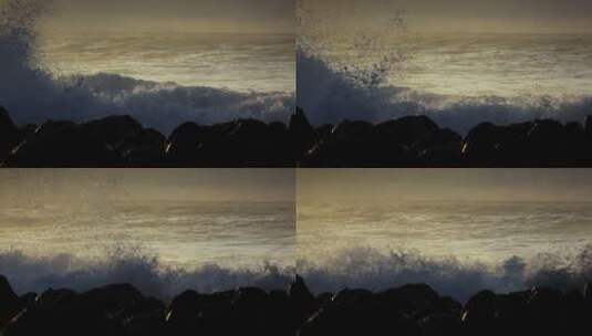 海浪冲击海岸高清在线视频素材下载