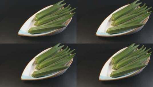 4K黄秋葵蔬菜高清在线视频素材下载