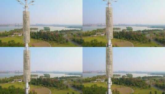 航拍手机无线信号通讯传输塔高清在线视频素材下载