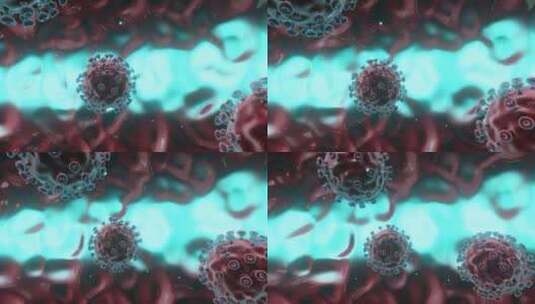 运动的红色球形冠状病毒高清在线视频素材下载