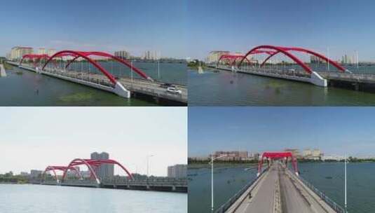 安丘胶王路大汶河桥高清在线视频素材下载