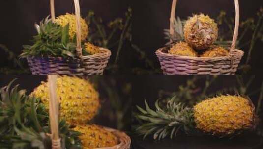 【镜头合集】水果菠萝凤梨的各部分高清在线视频素材下载