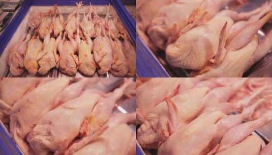 【镜头合集】肉类市场超市卖整鸡鸡肉高清在线视频素材下载