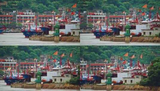【4k原创】休渔期渔港空镜高清在线视频素材下载