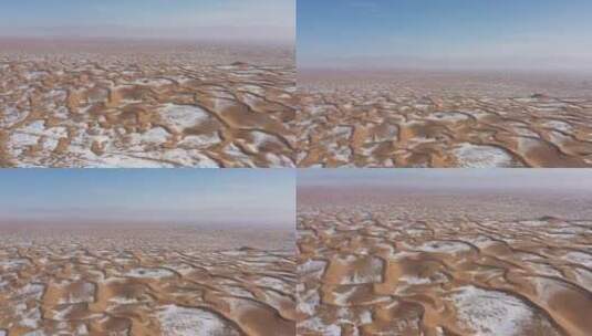 航拍冰雪覆盖的沙漠高清在线视频素材下载