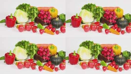 4K影棚拍摄新鲜的蔬菜高清在线视频素材下载