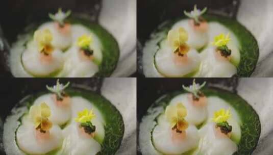 海鲜寿司美食特写镜头高清在线视频素材下载