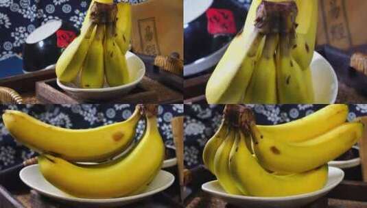 中式背景水果香蕉高清在线视频素材下载