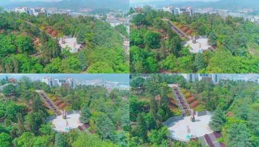 昆明市晋宁区郑和公园航拍高清在线视频素材下载