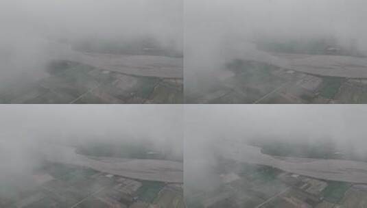 云雾缭绕的黄河母亲河高清在线视频素材下载
