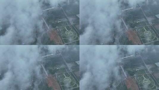 云雾缭绕洛阳城市云海中轴线宣传片高清在线视频素材下载