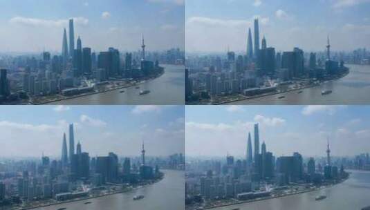 上海陆家嘴金融中心延时航拍高清在线视频素材下载