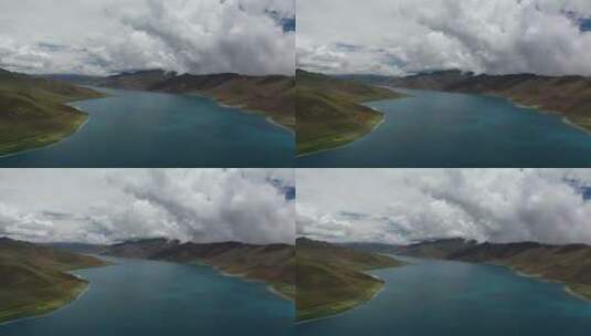 西藏山南浪卡子县羊卓雍错湖泊自然风光高清在线视频素材下载