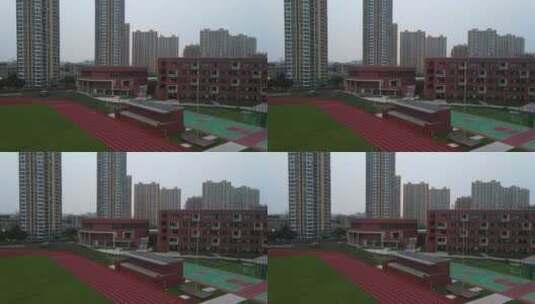 上海市松江区小学初中学校操场空镜4K原素材高清在线视频素材下载