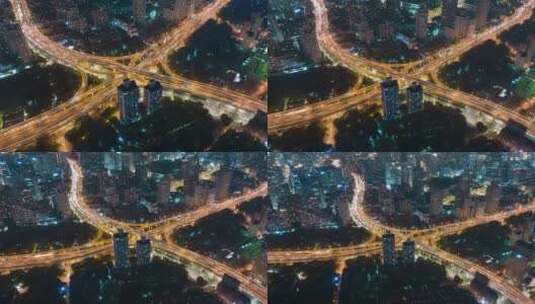 上海延安路高架航拍延时摄影-城市背景高清在线视频素材下载