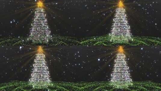 粒子圣诞树高清在线视频素材下载